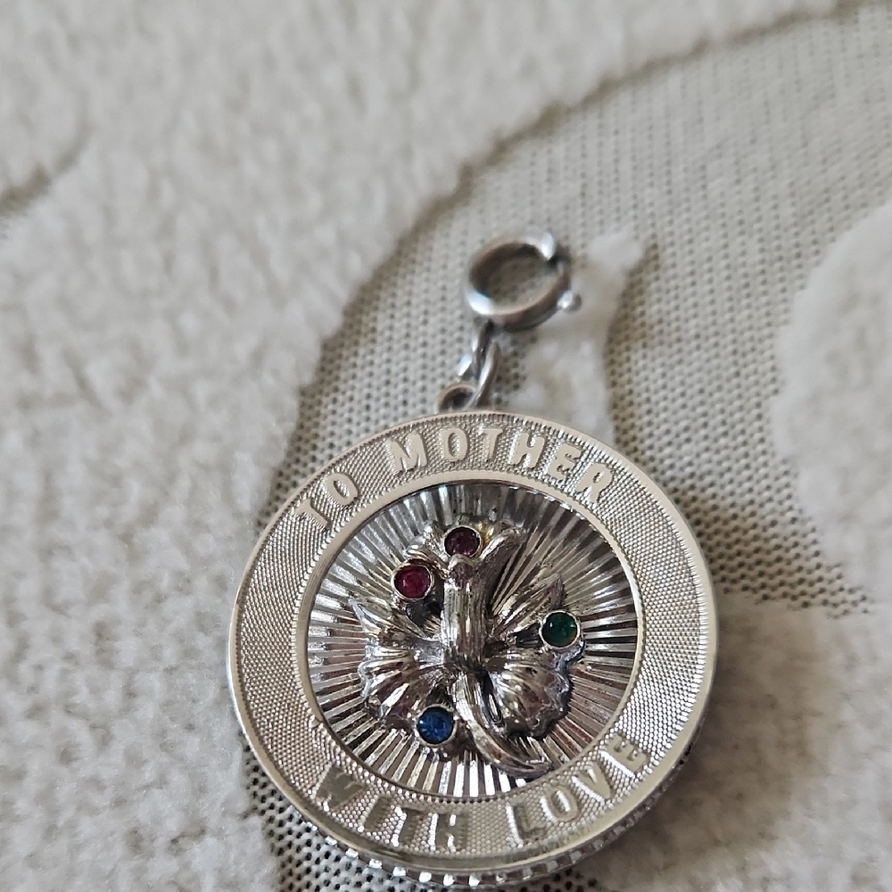 Silver Pendant with Multicolor Gemstones